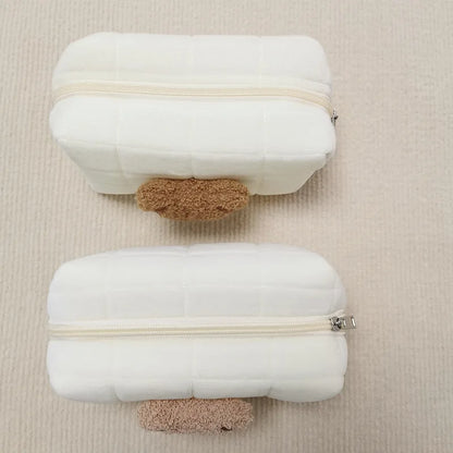 Kawaii Bear Baby Toiletry Bag 🐻✨ - Cute Cotton Makeup & Diaper Organizer for Moms! 🍼💖