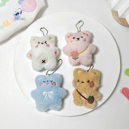Mini Bear Plushie Keychain 🐻✨ - Adorable Cartoon Charm for Kids' Holiday Cheer! 🎄💕 - Pixie Quill