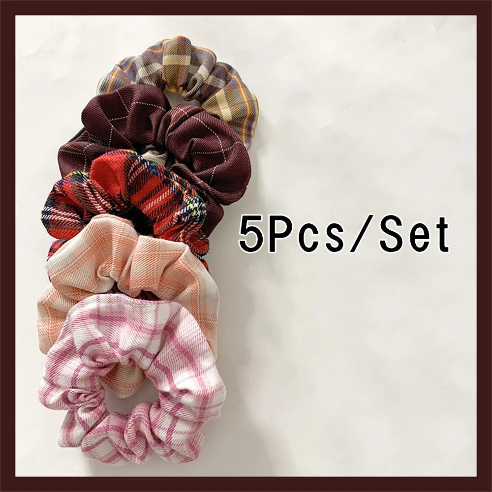 Kawaii Floral & Polka Dot Scrunchies Set 🌸✨ | 5 Cute Elastic Hair Ties for Teens & Girls! 🎀💖