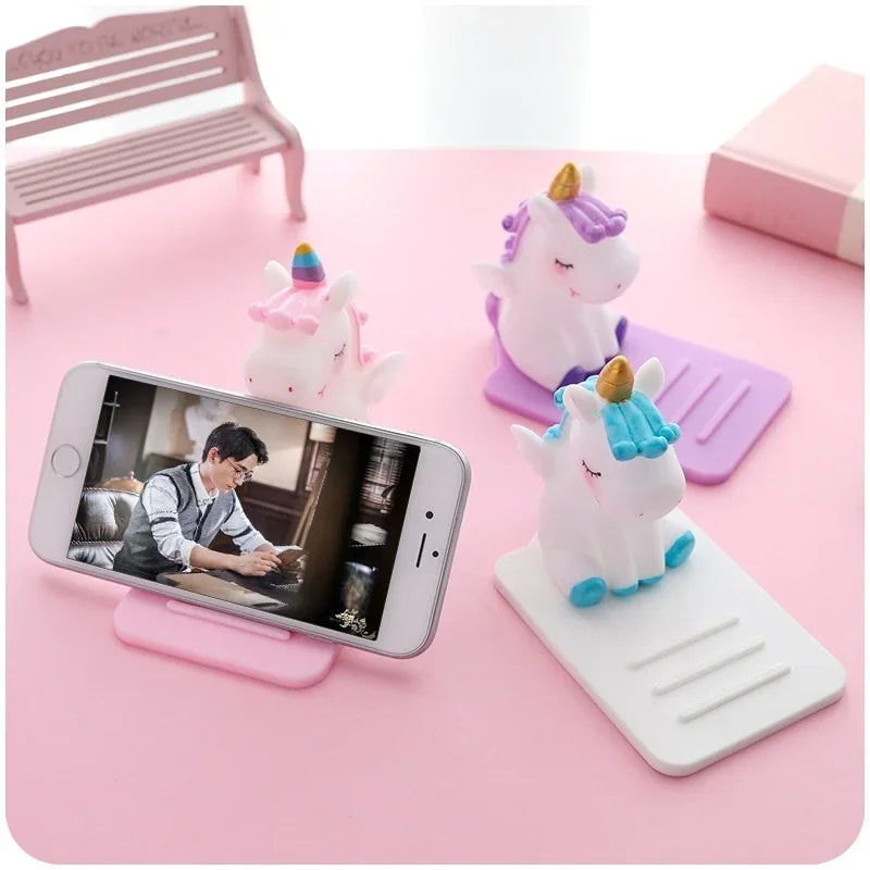 🌈 Adorable Unicorn Phone Stand ✨ Cute Anti-Slip Holder for Your Desk 📱 Perfect for iPhone, Xiaomi, Huawei & Samsung! 🦄 - Pixie Quill
