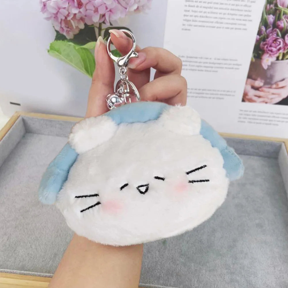 🐾 Adorable Mini Cat Plush Coin Wallet 🎀 Cute Storage for Keys & Headphones! 💖