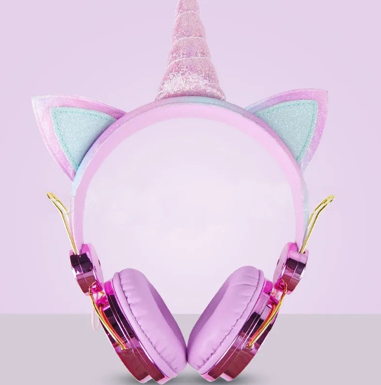 Kawaii Unicorn Pink Headphones 🎀🎶 | Adorable Wired Headset for Girls & Teens with Microphone | Perfect Gift for School & Celebrations! 🌈✨