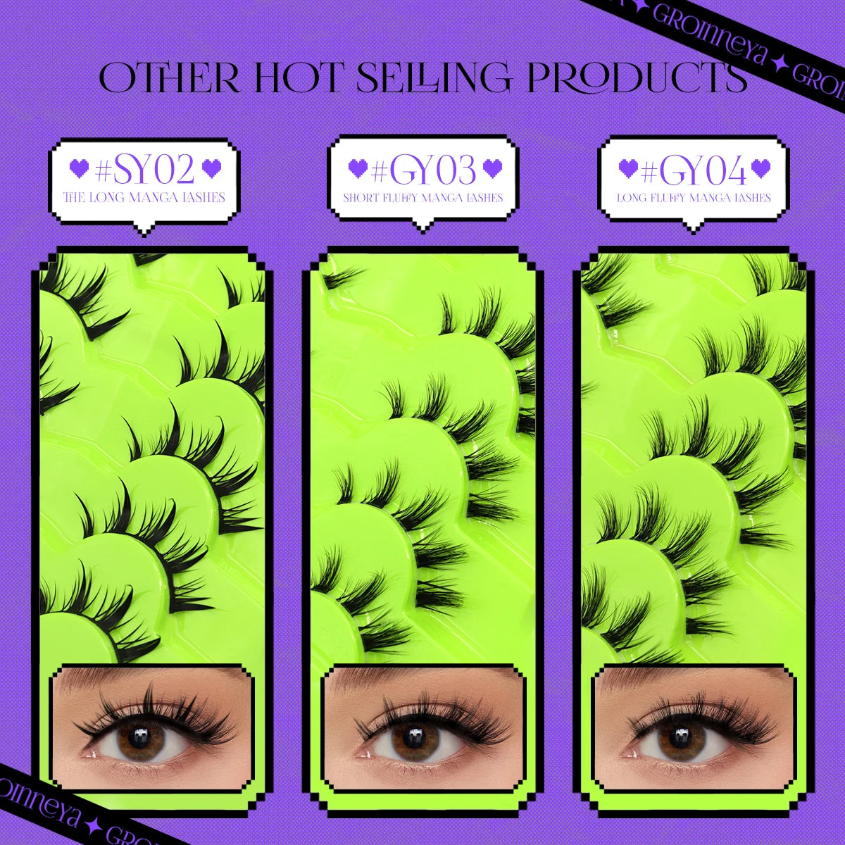 Manga Lashes 3D Natural Fluffy Cross Wispy Eyelashes 😺✨