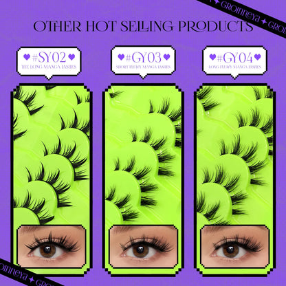 Manga Lashes 3D Natural Fluffy Cross Wispy Eyelashes 😺✨