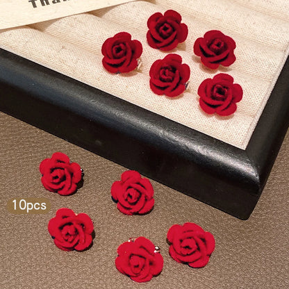 Kawaii Floral Hair Clips 🌸✨ - Set of 10 Adorable Rose Hair Accessories for Everyday Glam!