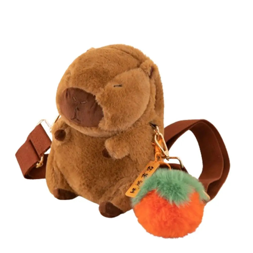 Kawaii Capybara Plush Backpack 🐾 | Adorable Large Capacity Crossbody Bag for Kids & Teens 🎒✨