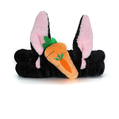 Women Wash Face Makeup Soft Coral Fleece Elastic Headband Head Wrap Cute Rabbit Bow Animal Ears Hairband Girl Hair Accessories