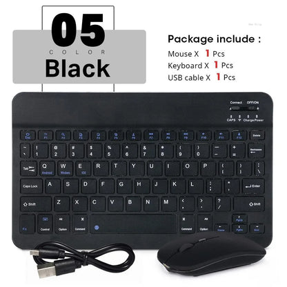 Cute & Compact 10-Inch Bluetooth Mouse & Spanish Keyboard Set for iPad & Tablets 🐾✨ Perfect for On-the-Go!