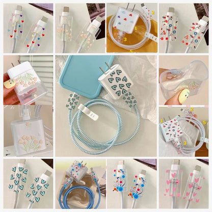 Kawaii TPU Case for Apple 18/20W Charger 🌈✨ - Adorable Bite Protector Shell for iPhone 14/13! 🐾💖