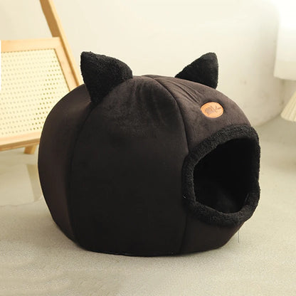 Kawaii Cozy Winter Cat Cave 🐾🌙 | Soft Cotton Pet Bed for Cats & Small Dogs 🏡✨