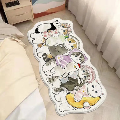 Kawaii Cat Anti-Slip Soft Rug 🐾✨ Cute Cartoon Floor Mat for Cozy Bedrooms & Playful Spaces
