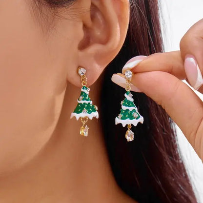 Whimsical Christmas Light Bulb Drop Earrings With Rhinestone Bowknot 🎀✨