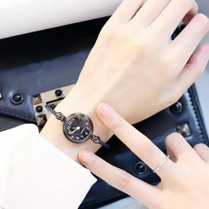 ✨ Kawaii Gold Bangle Watch 🌟 | Retro Stainless Steel Ladies Quartz Timepiece ⌚️💖