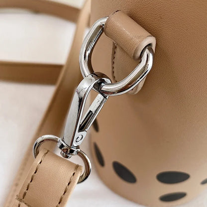 Kawaii Cartoon Milk Tea Crossbody Bag 🍵✨ - Chic PU Bucket Shoulder Bag for Women, Luxury Mobile Phone Carrier! 👜💕