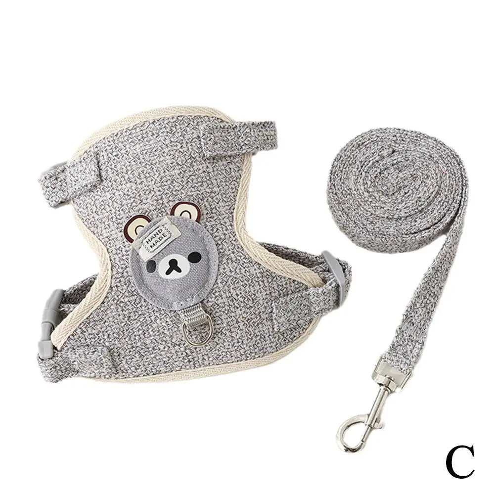 🐾 Adorable Adjustable Pet Harness & Leash Set 🌟 Cute Vest for Small Cats & Dogs 🐶💕