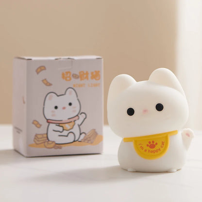 Adorable Kawaii Cat LED Night Light 🐾✨ | Cute Rechargeable Mood Lamp for Dreamy Bedrooms 🌙💖