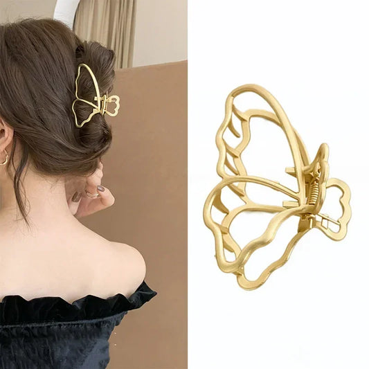 Kawaii Golden Butterfly Hair Claws 🦋✨ | Adorable Hollow Out Clips for Stylish Women 💖🌟