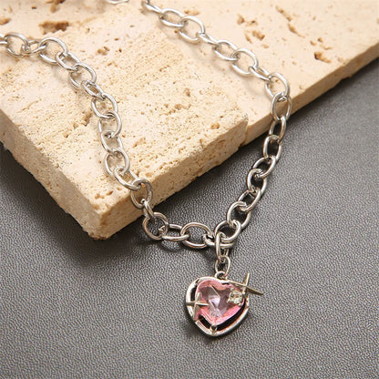 ✨ Kawaii Starry Zircon Pendant Necklace 🌟 | Cute Beaded Chain for Y2K Girls | Trendy Hip Hop Aesthetic Jewelry 🎀 | Perfect Gift for Moms & Besties! 💖