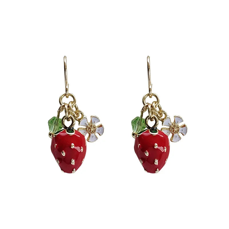 Kawaii Strawberry Drop Earrings 🍓✨ | Adorable Fashion Jewelry for Girls & Women 🎀 | Sweet Gifts & Hot Sale!