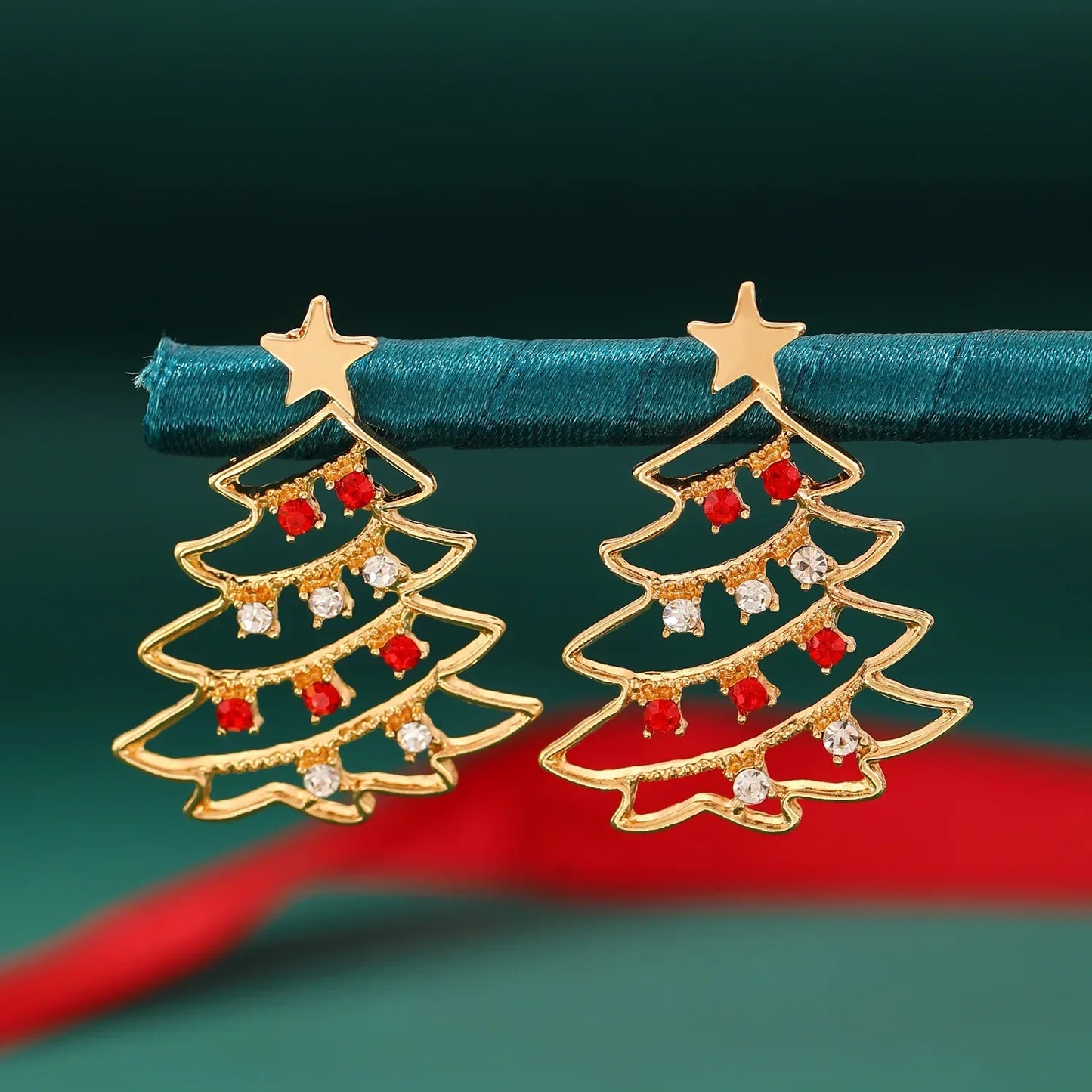 Cute Christmas Tree Zirconia Stud Earrings For Women Holiday Gift 🎄✨