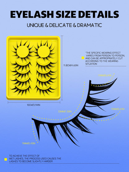 Cat Eye Lashes Manga Style 3D Faux Mink Lashes Winged Wispy Cross Natural Elongated Look 😺✨