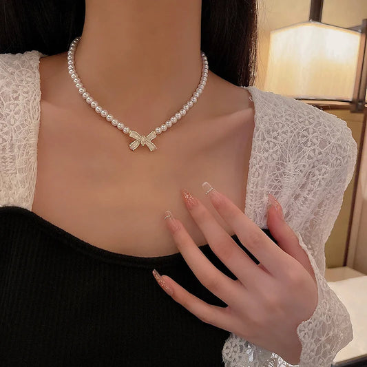 ✨Charming Pearl Planet Choker 💖 Heart Pendant Y2K Vibe 🌟 Trendy Hip Hop Jewelry for Cool Girls