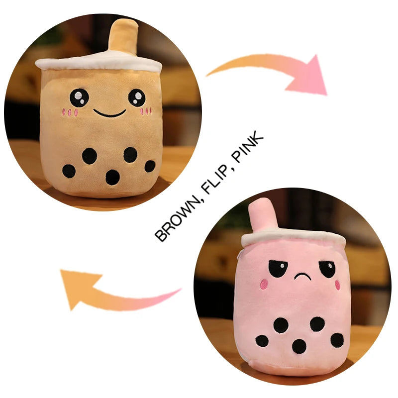 💖 Boba Buddy Plushie 🍵✨ Reversible Cuddle Toy with Secret Pouch! 🎈 - Pixie Quill