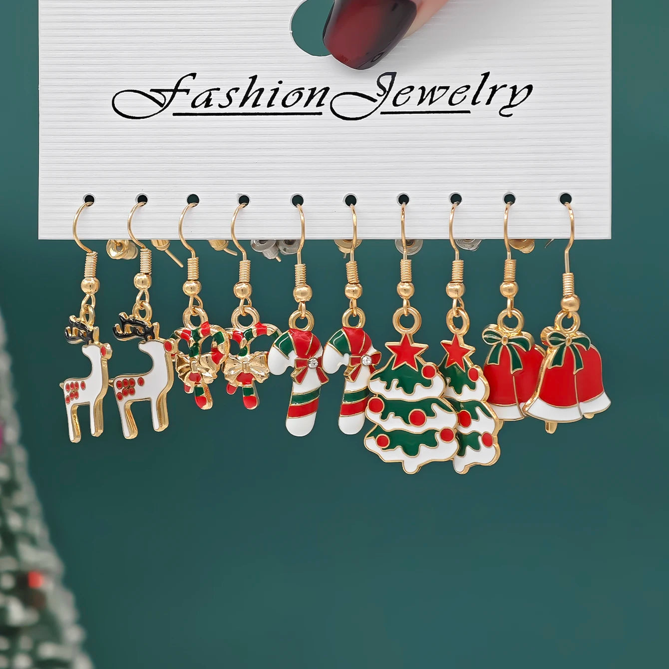 Whimsical Christmas Cartoon Santa Elk Tree Drop Earrings for Women 🎄🎅