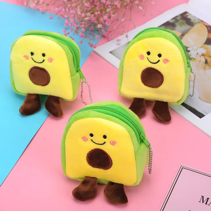 🥑💚 Cute Avocado Coin Pouch & Cuddly Keychain - Perfect for Storing Headphones, Lipstick & More! 🎧💄✨ - Pixie Quill
