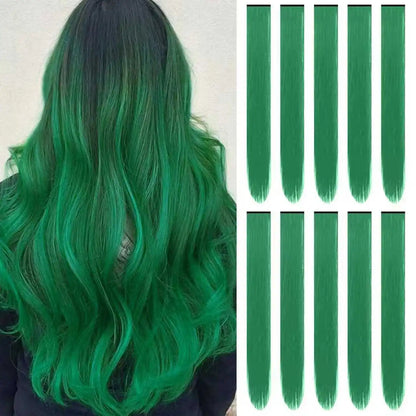 Pastel 22 Inch Colorful Clip In Hair Extensions Long Straight Party Highlights 💖