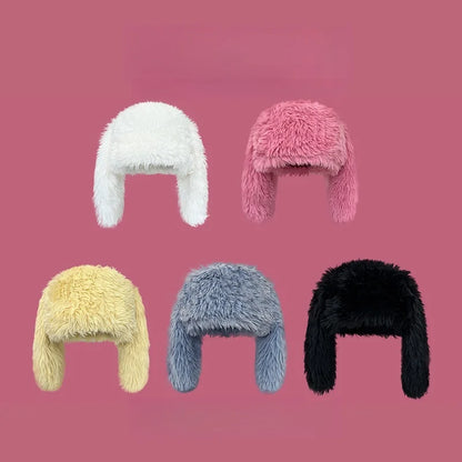 Whimsical Rabbit Ears Plush Hat Winter Warmth Ear Protection Women Beanie 🐰