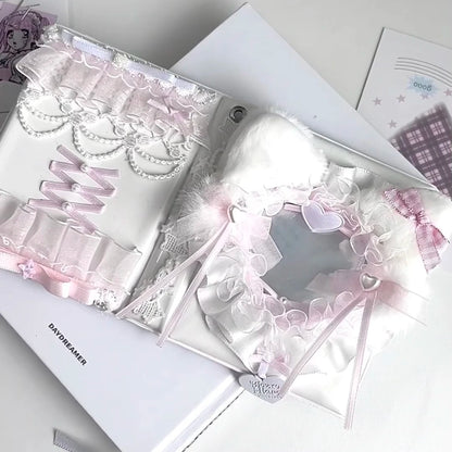 Pastel Kpop Photocard Binder Album 3 Inch Cards With Lace Sleeve Anime Flair 📚🎀