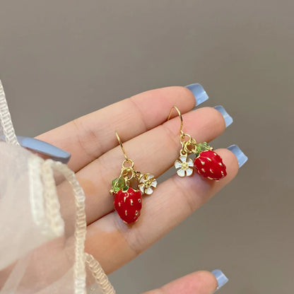 Kawaii Strawberry Drop Earrings 🍓✨ | Adorable Fashion Jewelry for Girls & Women 🎀 | Sweet Gifts & Hot Sale!
