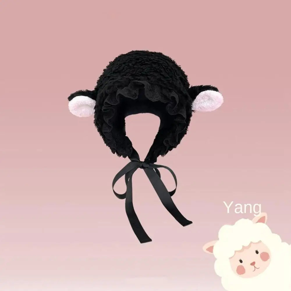 Fluffy Lamb Knit Bucket Hat For Winter Cute Cosplay Gift 🎀🐑