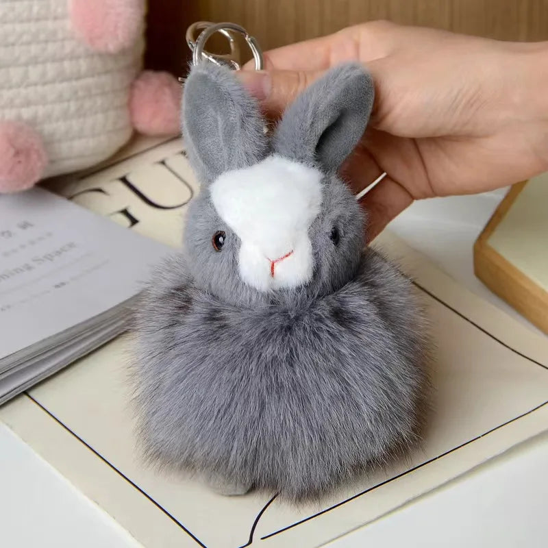 Adorable Fox Plush Key Chain Pendant With Rabbit Fur Ball For Car And Backpack 🦊