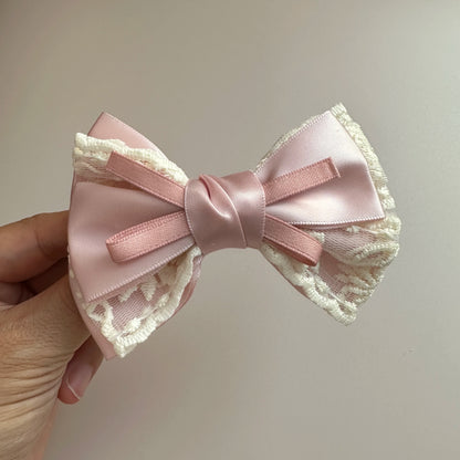 Charming Floral Lace Hair Bows 🌸✨ Big Clips for Elegant Spring Styles 🎀🌼