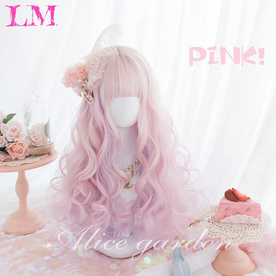 Kawaii Ombre Pink Wavy Wig 💖✨ | Heat Resistant Hair for Cosplay & Daily Fun! 🎀🌸