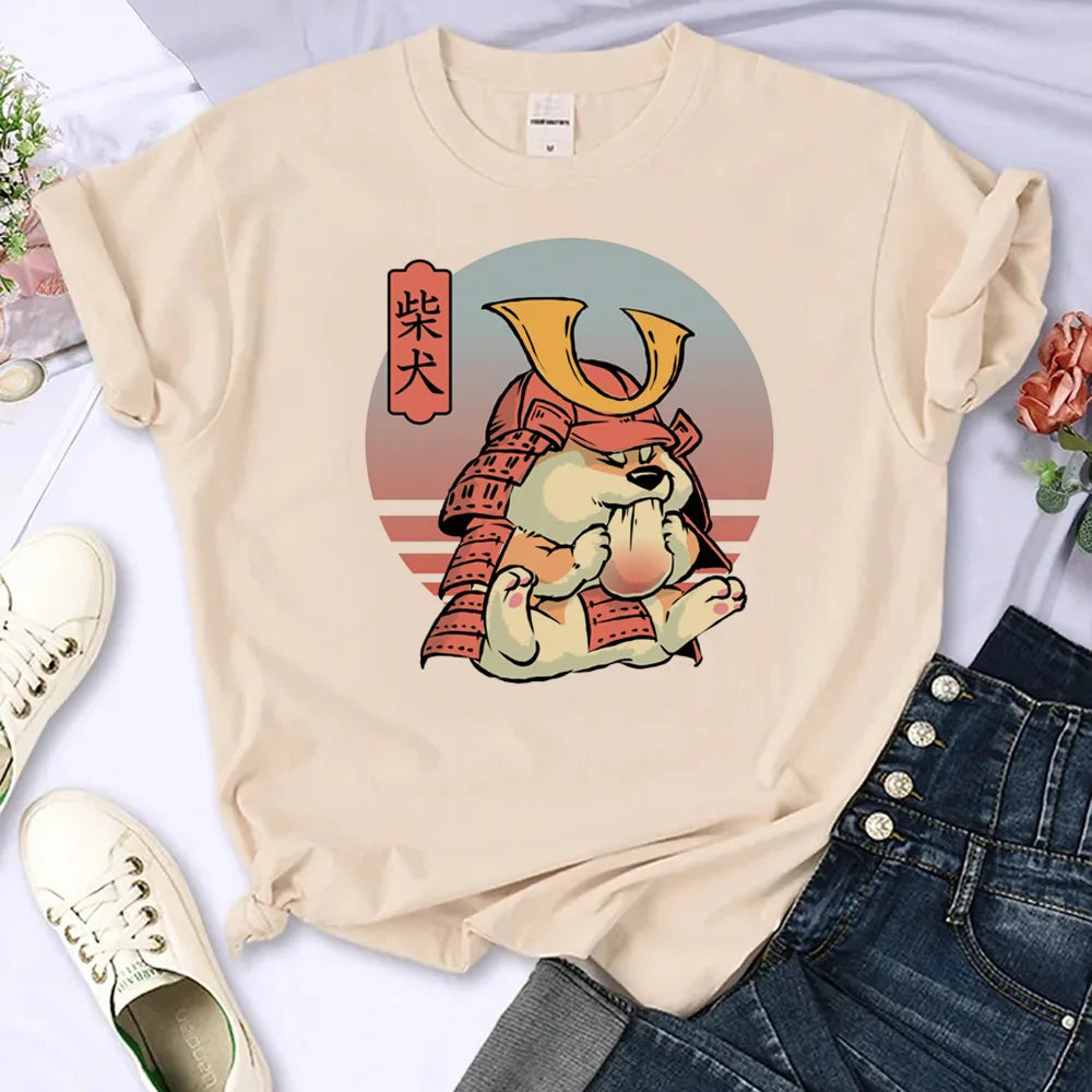 Kawaii Shiba Inu Women's Anime Tee 🐶💖 | Cute Casual Designer Top for All Seasons