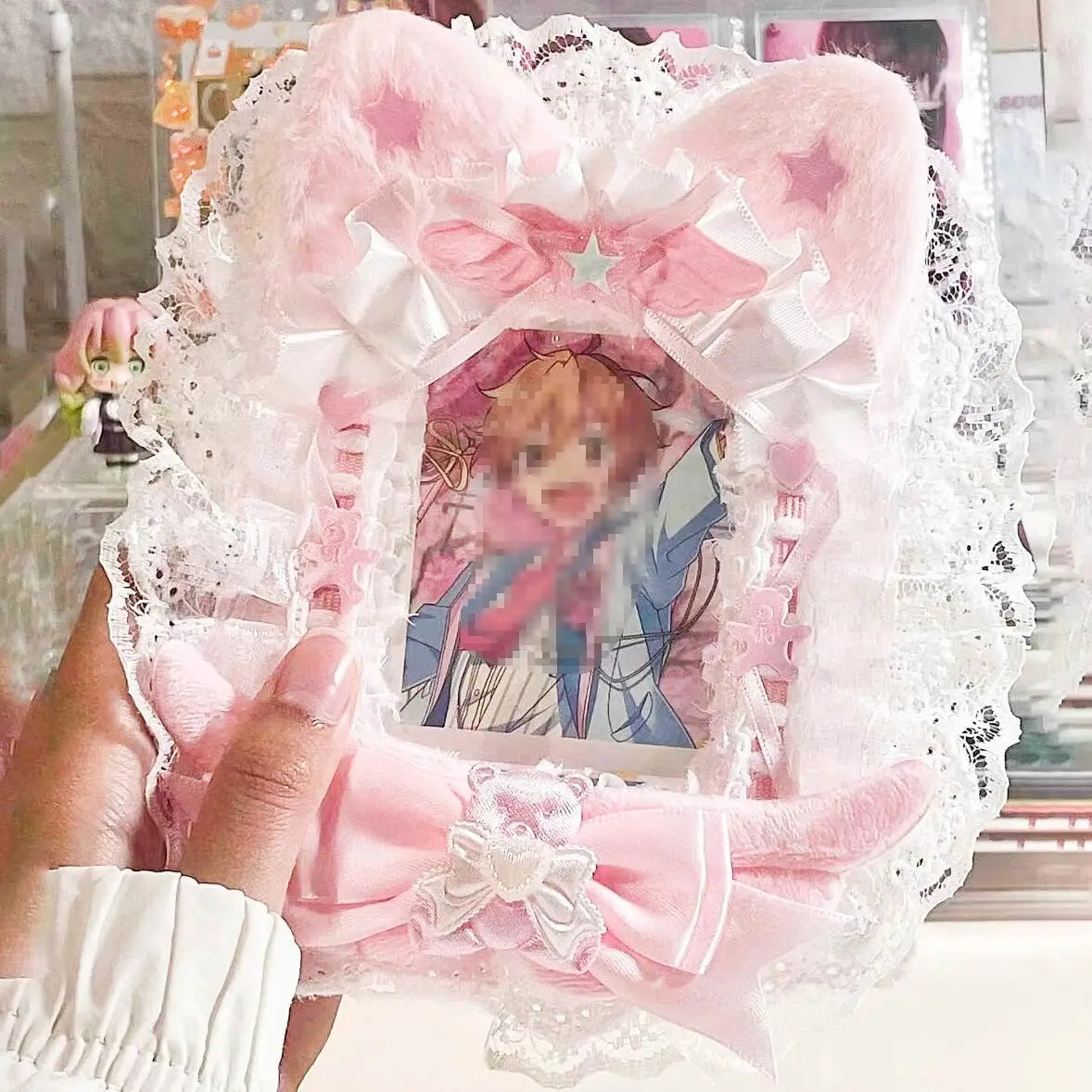 Sweet Lace Photo Card Holder Case For Kpop ID Cards Toploader Sleeve 🃏💖