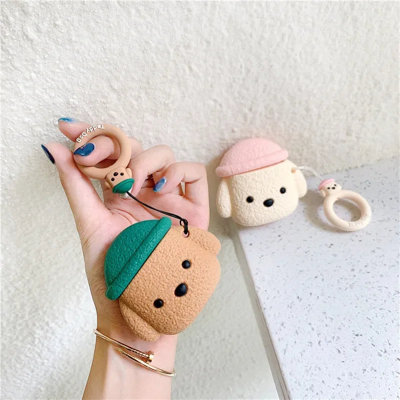 Kawaii Cute Cartoon Teddy AirPods Case 🐻✨ | Adorable Silicone Cover for AirPods 1, 2, 3, 4 & Pro Models 🎧💕
