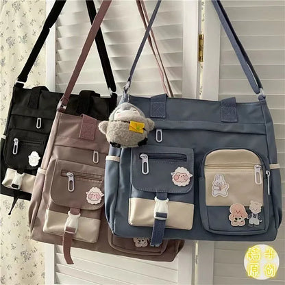 Kawaii Nylon Waterproof Satchel 👜✨ | Adorable Japanese Crossbody Messenger Bag for Students & Girls 🎒💖