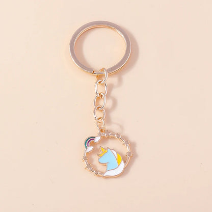 Kawaii Unicorn Castle Keychain 🦄✨ Cute Enamel Pendant for Girls & Women - Perfect DIY Handbag Accessory & Gift! 🎁🌈