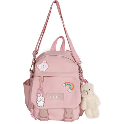 Kawaii Mini Backpack 🌸✨ | Cute Dual-Use School Bag for Girls 🎒 | Adorable Travel Rucksack for Teens 🌟