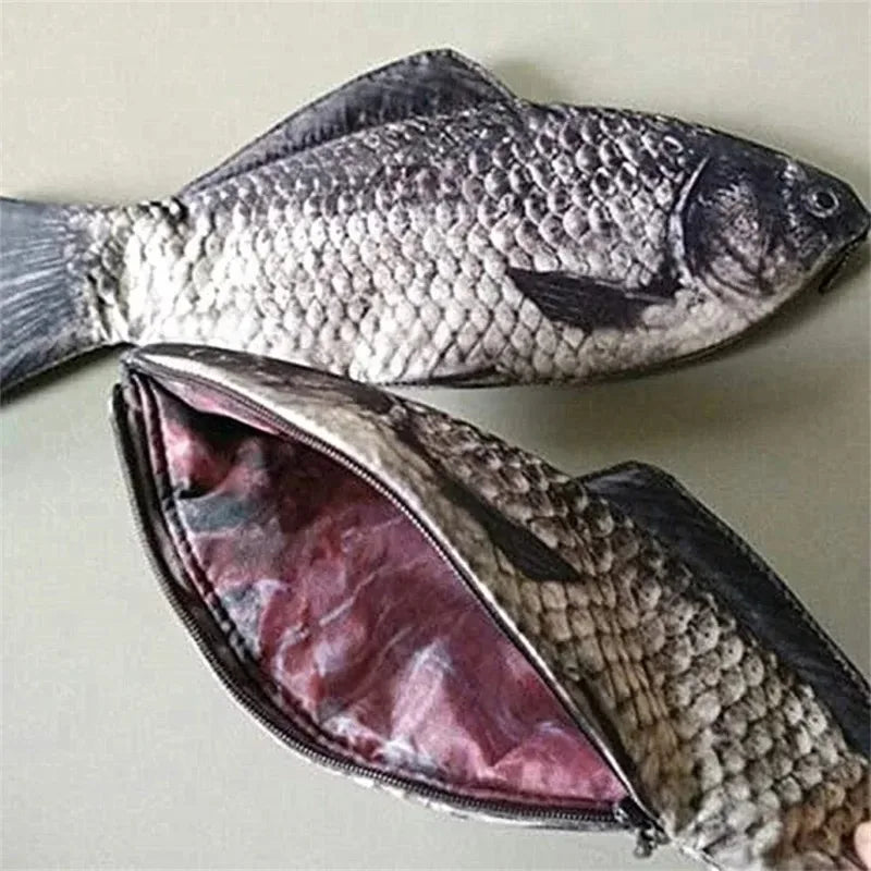 Fish Shaped Pencil Case Novelty Bag Coin Purse Cute Office Gift 🐟🎀