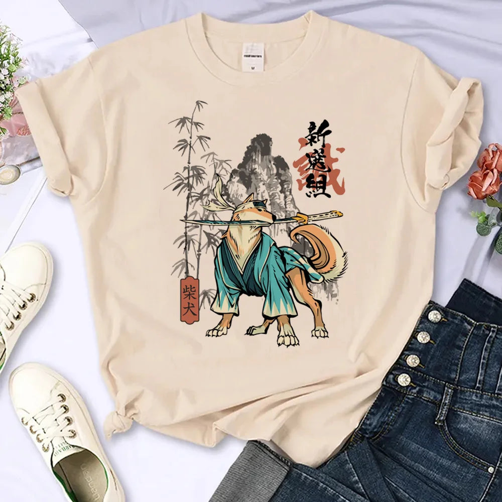 Kawaii Shiba Inu Women's Anime Tee 🐶💖 | Cute Casual Designer Top for All Seasons