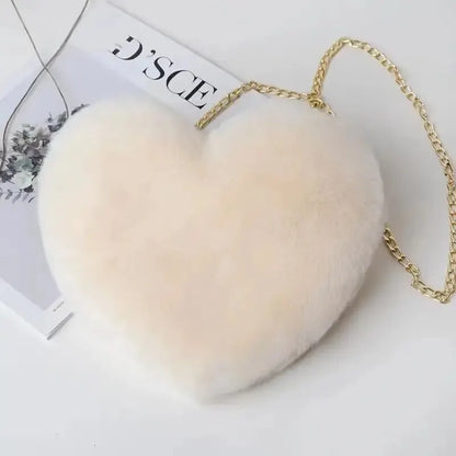 💕 Adorable Heart Plush Crossbody Bag 🎀 Cute Zipper Purse for Valentine's Day 💖