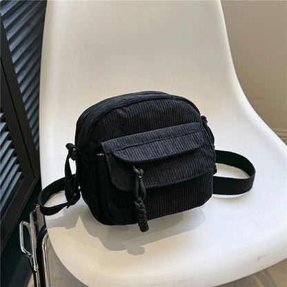 🎀 Adorable Corduroy Crossbody Cutie 👜✨ Small Square Shoulder Bag for Trendy Adventures 🎉 - Pixie Quill