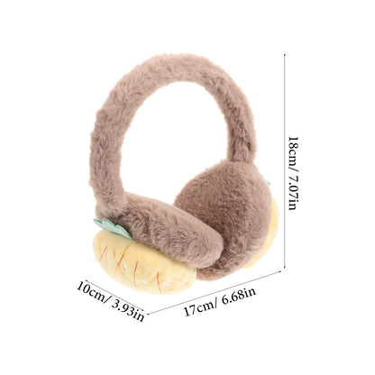 Strawberry Earmuffs Winter Women Outdoor Warmer Plush Ski Headband for Foldable Man