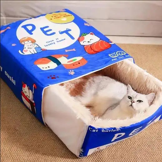 Cuddle Cave 🐾 Cozy Cat Snack Hideaway 🐱💖 Zippered Retreat for Purring Pals!