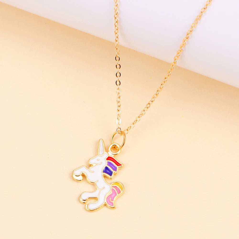 Kawaii Rainbow Unicorn Pendant Necklace 🌈✨ - Adorable Choker for Girls & Women 🎀 - Perfect Birthday Gift! 🎁